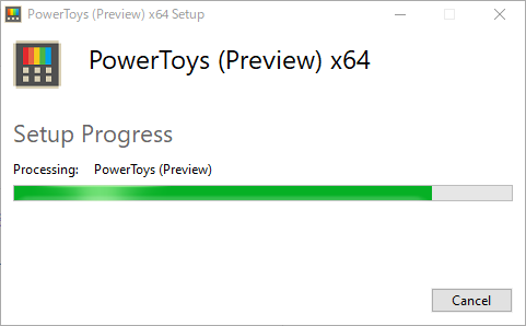 powertoys-installのインストール中画面